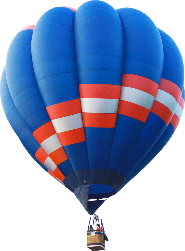 Blue Hot Air Balloon Isolated